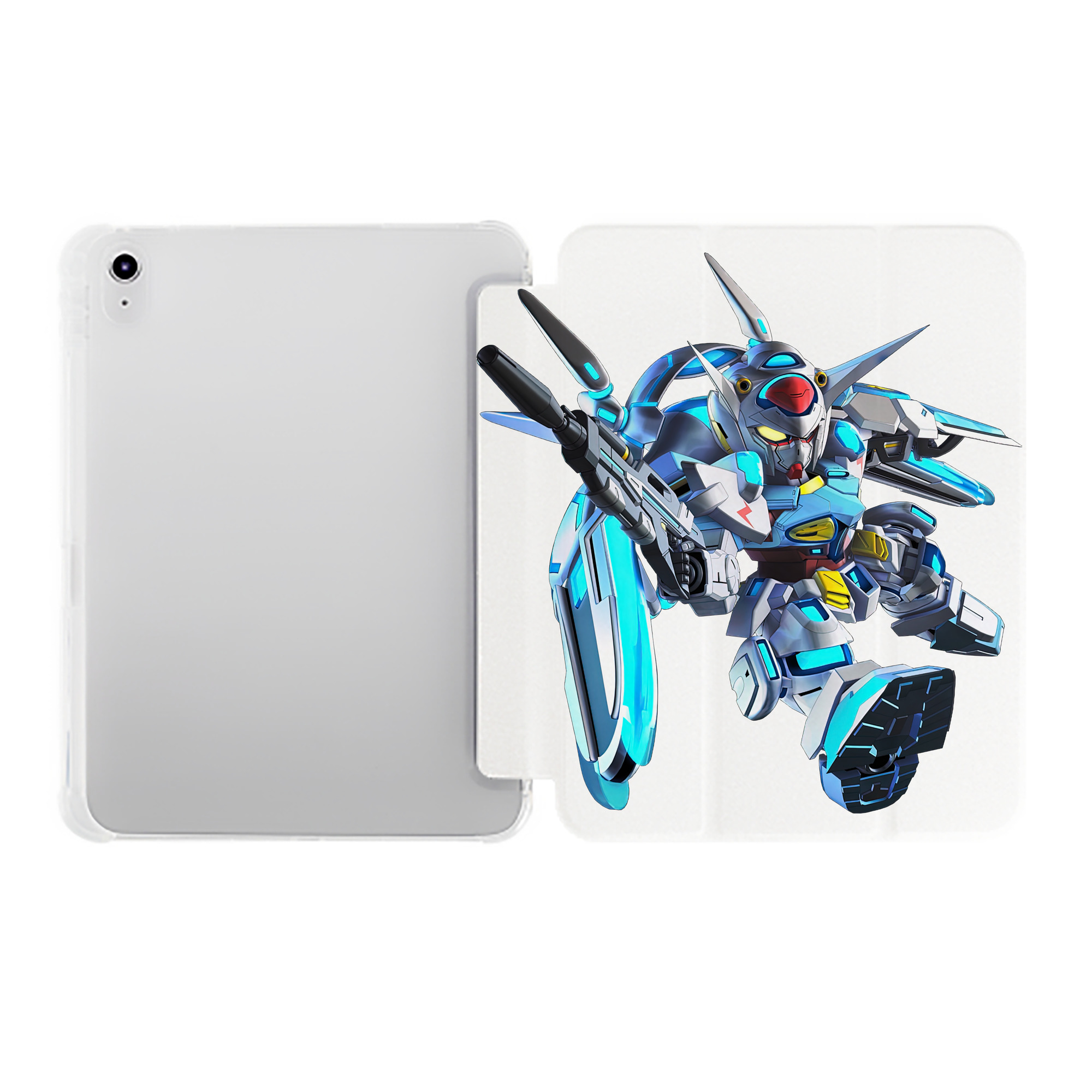 （画像用） 機動戦士ガンダム Mobile Suit Gundam IPad ケース ペン収納付き 三つ折りスタンド PUレザー×シリコン 対応機種9.5/10.5/10.9インチ
